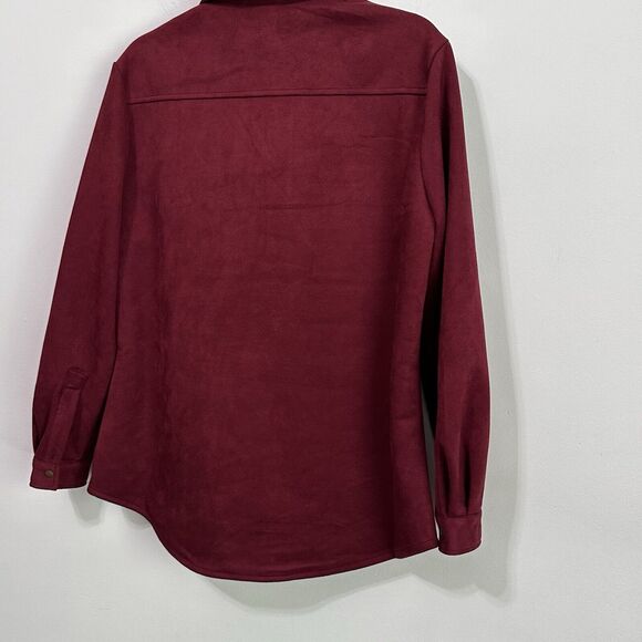 Ninety Clothing Company Snap Front Shirt Wine Medium Shacket Soft Pockets NEW‎ - Picture 7 of 10